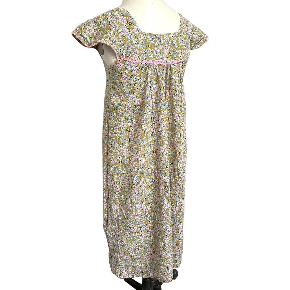 Vintage Floral Cotton Nightgown Dress w/ Cap Sleeves - Small - Picture 8 of 10